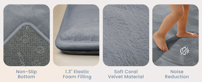 Baby Play Mat for Floor,1.3" Thick Elasti-Foam 50"×50" Playpen Mat for Tummy Time,Water Repellent Soft Coral Velvet for Toddler,Infant,Kids,Non-Slip Backing Safe for Crawling