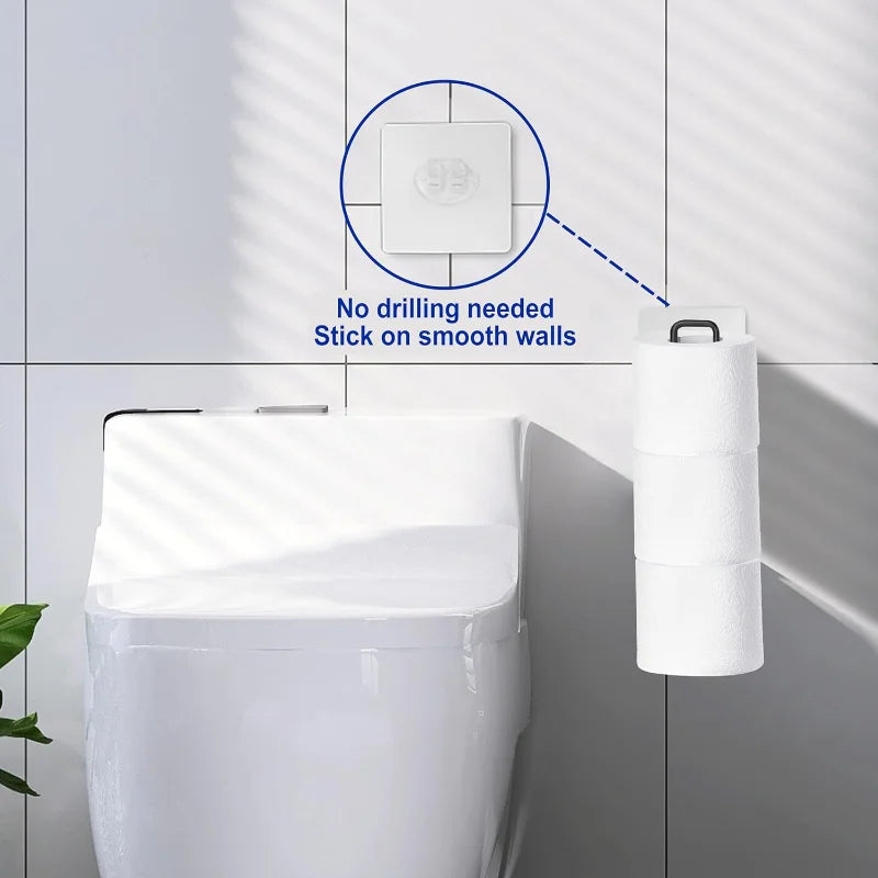 Freestanding Toilet Paper Holder with Storage – Holds 3 Spare Rolls, Heavy-Duty Steel, Chrome Finish, Easy Assembly, Space-Saving Bathroom Organizer