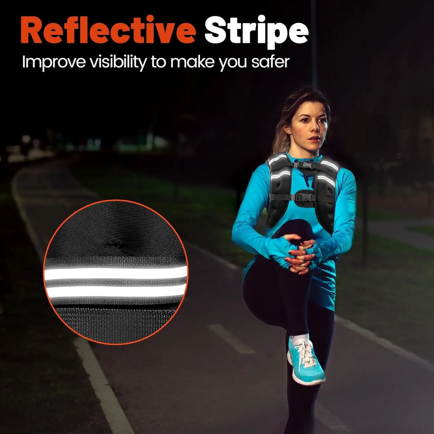 Weighted Vest Washable, Z-Fit Soft Iron Weighted Vest for Women and Men, 3/5/8 KG Weight Vest with Reflective Stripes & Adjustable Straps, Ultra Thin Weight Vest for Home Gym Strength Training Weight Loss Workout