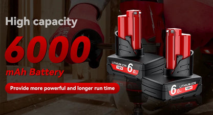 Battery Replacement for Milwaukee M12: 12v Batteries 4.0 ah Lithium Compatible with Milwaukee 12 Volt Cordless Power Tools 4 Pack 48-11-2411 48-11-2440 48-11-2420 48-11-2401 48-11-2425