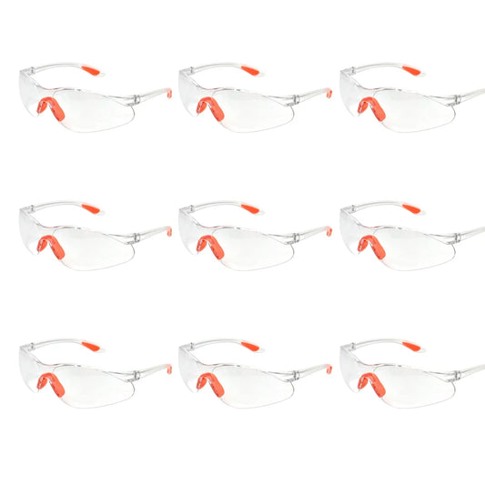 12PCS Lab Work Safety Eye Protective Glasses PC Material Anti Impact Wind Dust Proof Goggles Safety Riding Clear Glasses