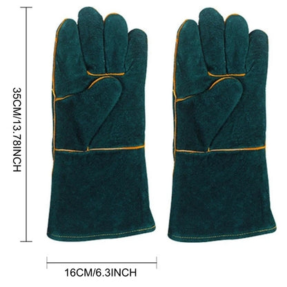 Heat Resistant Cowhide Welding Gloves Leather Reinforced Safety Work Gloves for Men Women Fireplace Stove BBQ Gear Driver Gloves