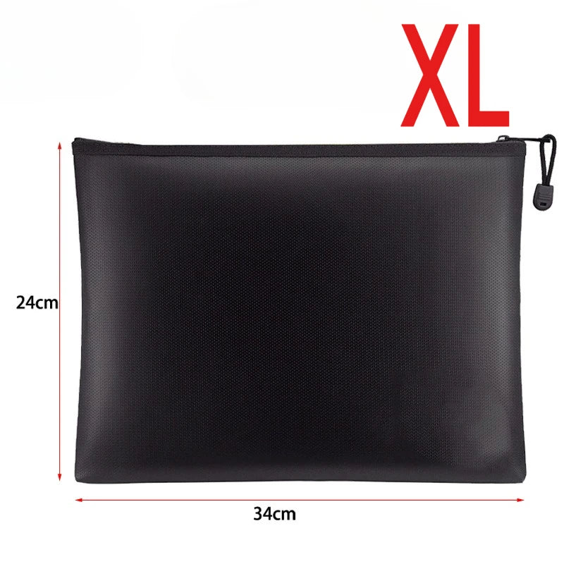 XL/L/M/S Fireproof Waterproof Document Bag Fire Safe Storage Pouch with Zipper Cash File Envelope Holder for H