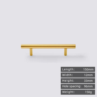 Cabinet Handles Brushed Brass Kitchen Knobs European style minimalist solid brass cabinet DIY pull handle classical luxury drawer gold knob cabinet door long handle