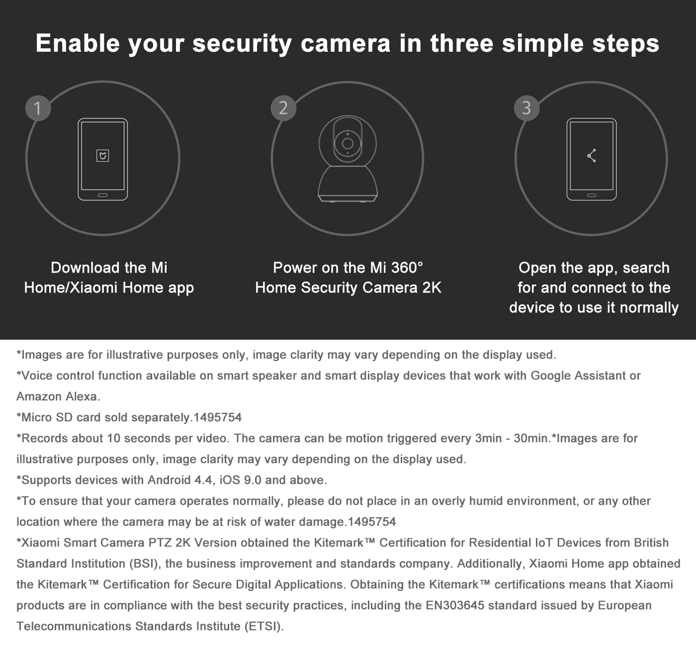 New Xiaomi Smart Camera 2K 1296P HD 360 Angle Indoor Baby Security Monitor WIFI Night Webcam Video IP Camera Mi Smart Home