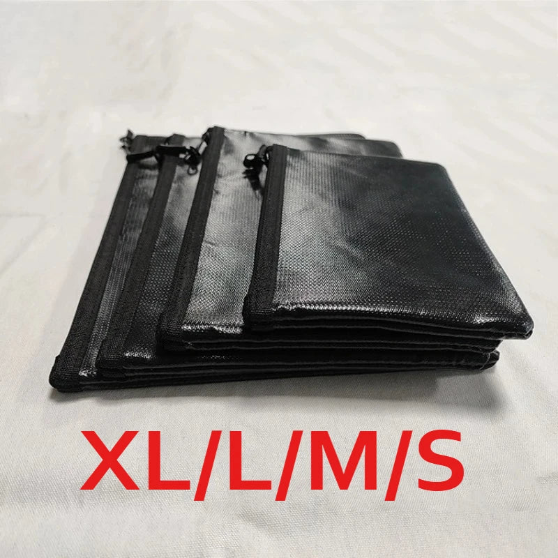 XL/L/M/S Fireproof Waterproof Document Bag Fire Safe Storage Pouch with Zipper Cash File Envelope Holder for H