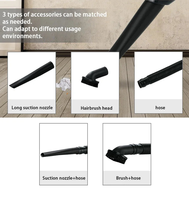 Wireless Car Vacuum Cleaner Portable Handheld - Dual Use for Home and Car Power Cord