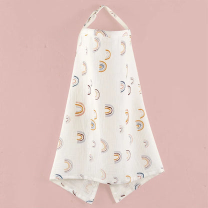 2025 Muslin Nursing Covers for Breastfeeding, Privacy Breast Feeding Cover with Arch Neckline for Mom and Baby Nursing Apron