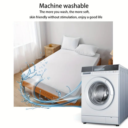 1pc Cooling Fitted Sheet made of 100% Cooling Nylon, Waterproof Bed Sheet Breathable Mattress Cover for Hot Sleepers in Summer