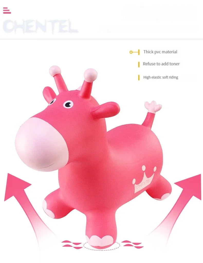 Kids Animal Inflatable Bouncy Horse Hopper Soft Vaulting Horse Bouncer PVC Jumping Leech Ride on Children Baby Play Toys
