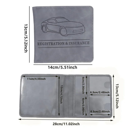 Men's Card Holder, Car Registration Vehicle License Insurance Card Holder Wallet