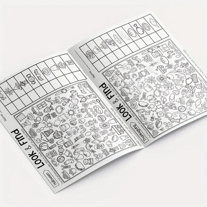 Interactive Hidden Object & Coloring Book for - Educational with Look & Find Activities, Sticker & Pages, Observation Skills & C
