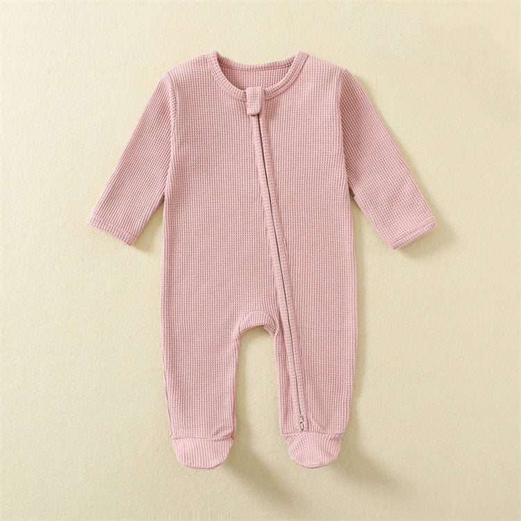 Baby Organic Cotton Pajamas Preemie Newborn One Piece Outfit Long Sleeve Footed Sleepwear