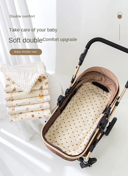 Cartoon Bear Baby Stroller Seat Cushion Cotton Soft Newborn Car Seat Pad Infant Pushchair Mattress Mat Kid Pram Accessories