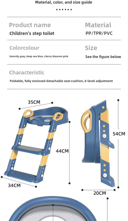 New Children's Toilet Stepped Baby Boys and Girls Toilet Training Foldable Foot Stool Toilet Seat Ring Stepped Assisted Tool