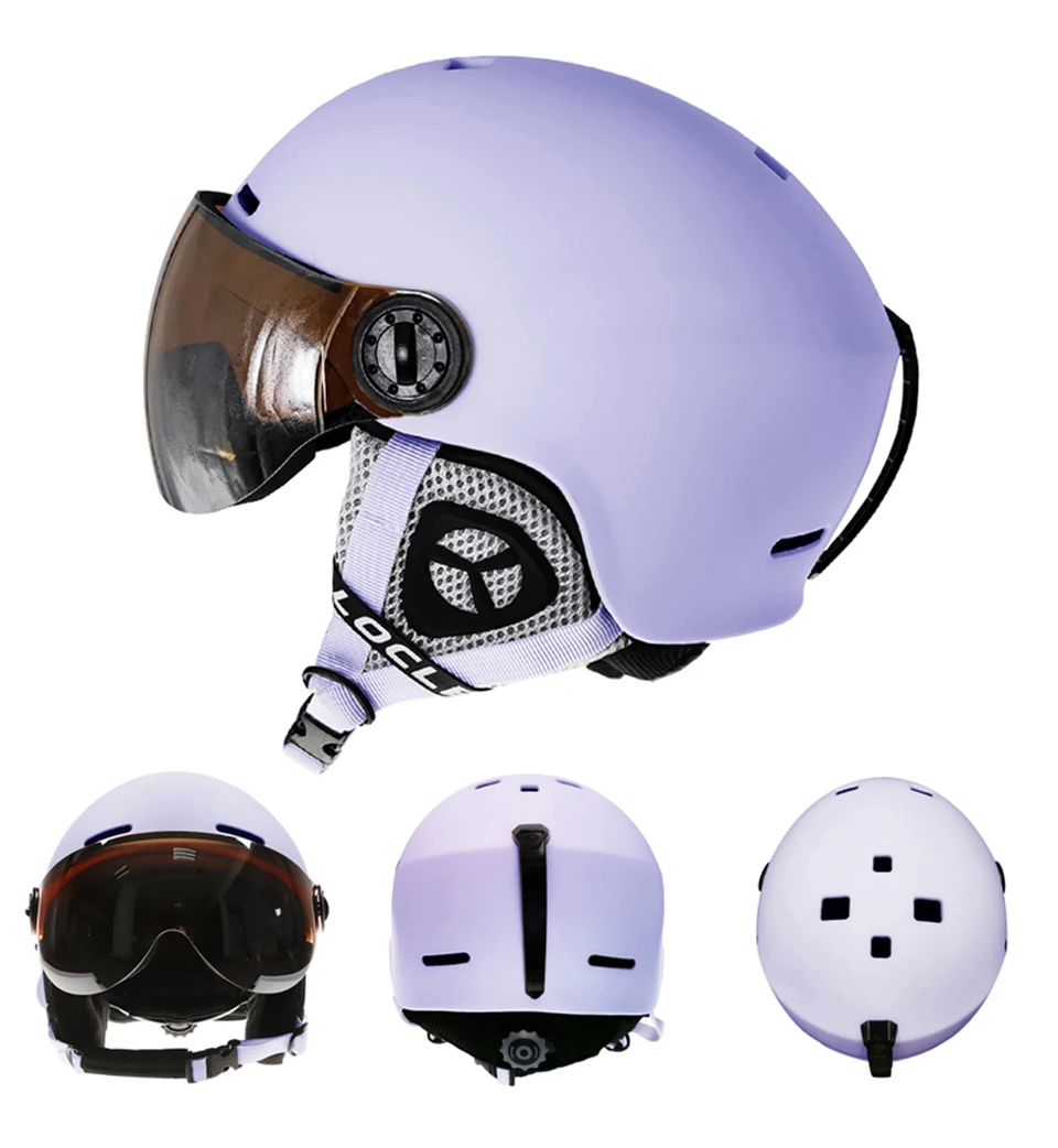 Upgrade Skiing Helmet Men Women Children Ultralight Snowboard Skateboard Motorcycle Snowmobile Ski Helmet Visor Goggles