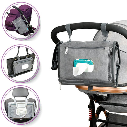 3 in 1 Diaper Changing Pad Portable Baby Changing Pad with Pockets Waterproof Travel Diaper Changing Hand Folding Diaper Bag