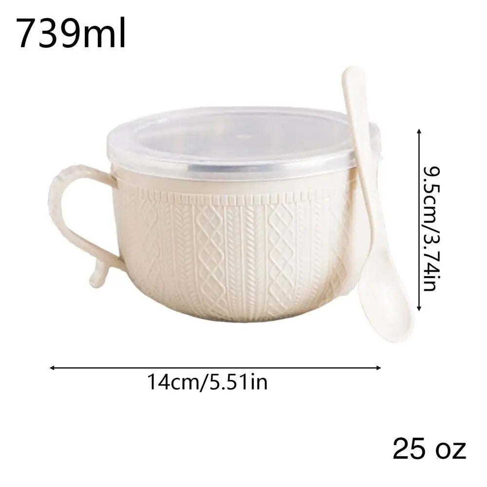 Large Soup Mug 25oz Cup Bowl with Lid Large Soup Mug Dinnerware for Travel Tea Christmas Cafe Oats Lunch Noodle Sandwich