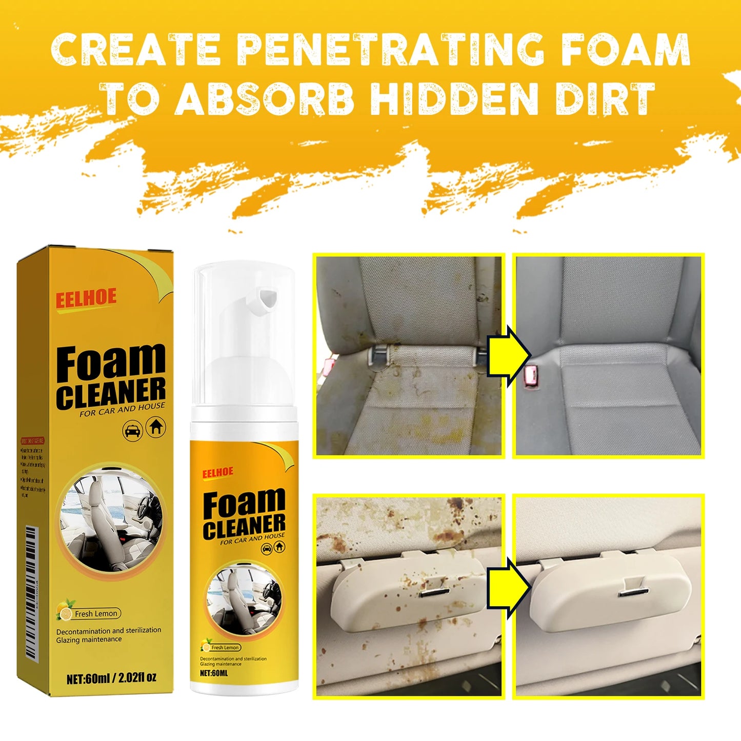 100/150/250ML Multi-Purpose Foam Cleaner Spray Leather Cleaning Auto Home Surfaces Foam Cleaners for Car Wash Maintenance