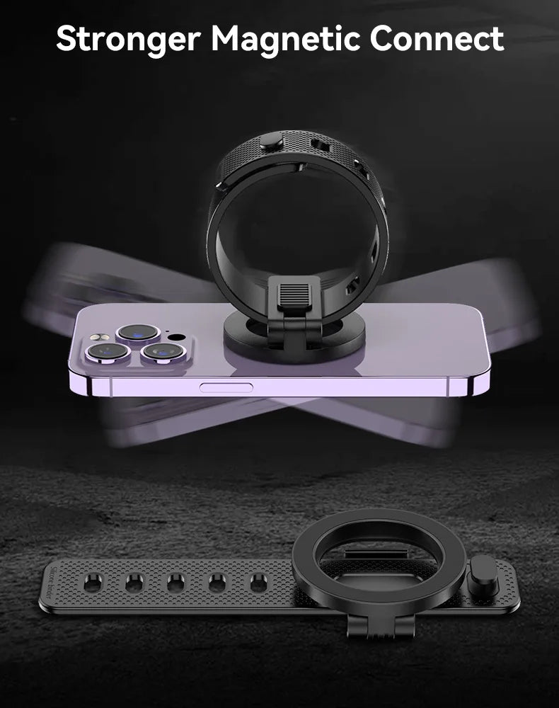 Magnetic Phone Holder for Stroller, Shopping Cart & Golf Push Cart | Handlebar Phone Mount for MagSafe | Strap with Strong Magnet for Mag Safe | Stroller Accessories for Uppababy, Nuna, Bugaboo
