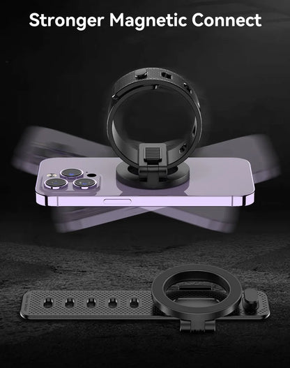 Magnetic Phone Holder for Stroller, Shopping Cart & Golf Push Cart | Handlebar Phone Mount for MagSafe | Strap with Strong Magnet for Mag Safe | Stroller Accessories for Uppababy, Nuna, Bugaboo