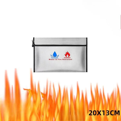 XL/L/M/S Fireproof Waterproof Document Bag Fire Safe Storage Pouch with Zipper Cash File Envelope Holder for H