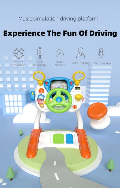 Child Simulation Music Simulated Driving Console Steering Wheel Toys Baby Driving Early Education Toys Intellectual Development