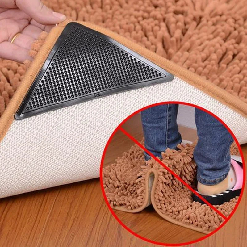 8 Pcs Non-Slip Rug Pad, Extra Thick Carpet Pads for Hard Surfaces, Prevents Sliding and Secures Rugs, Provides Floor Protection with Comfort Cushioning