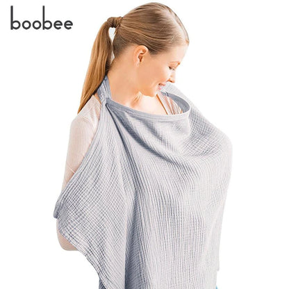 1Pc Gauze Nursing Cover, Nursing Apron, Multi-Purpose Car Seat Stroller Cover, Multi-Color Optional, Breathable 100% Nursing Cover Cloth Artifact, Outdoor Anti-Exposure Nursing Towel When Going Out. Perfect Gift for Mom.