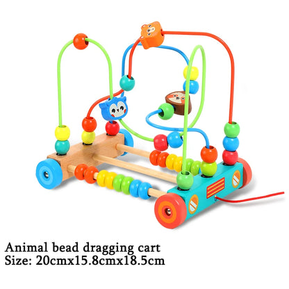 Montessori Baby Toys Wooden Roller Coaster Bead Maze Toddler Early Learning Educational Puzzle Math Toy for Children 1 2 3 Years