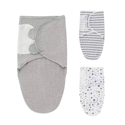 Essentials Easy Swaddle Wrap Quick Change, Snug Cotton Knit Baby Wrap Swaddle Blanket with hat for Newborns 0-6 Months