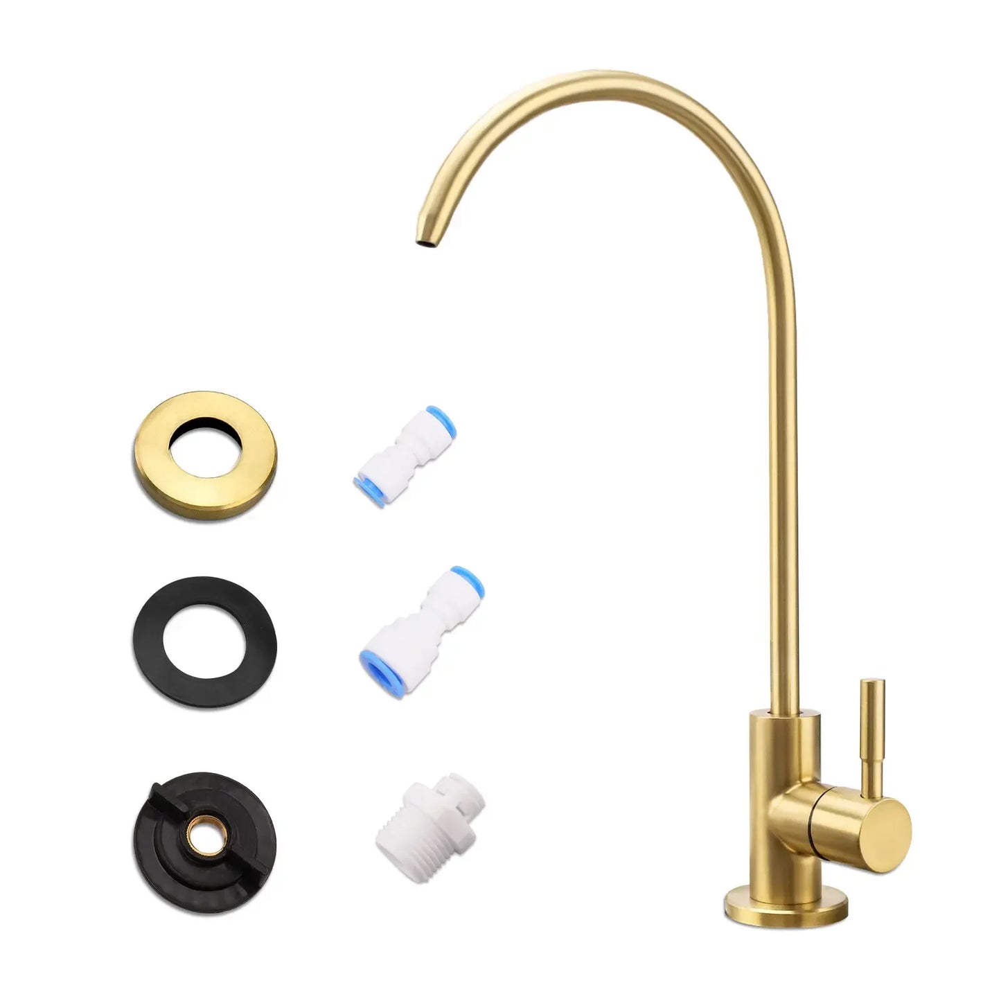 Water Filter Faucet Drinking Water Beverage Faucet 1/4"Kitchen Faucet Water Purifier Tap Drinking Tap Single Cold Water Sink Faucet Stainless Steel Filter Clean Water Faucet