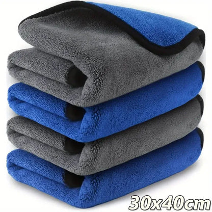 1-5pcs Microfiber Car Washing Towel Soft Quick Drying Windows Mirrors Wiping Rags Home Double Layer Cleaning Cloths 400GSM