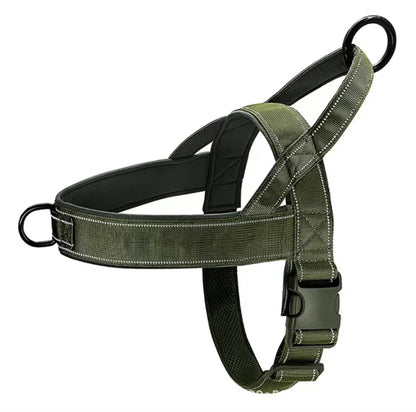 Dog Harness | Chafe Resistant Webbing, Adjustable Neck & Chest, and Heavy Duty D-Ring | Sturdy, Comfortable, Easy to Use
