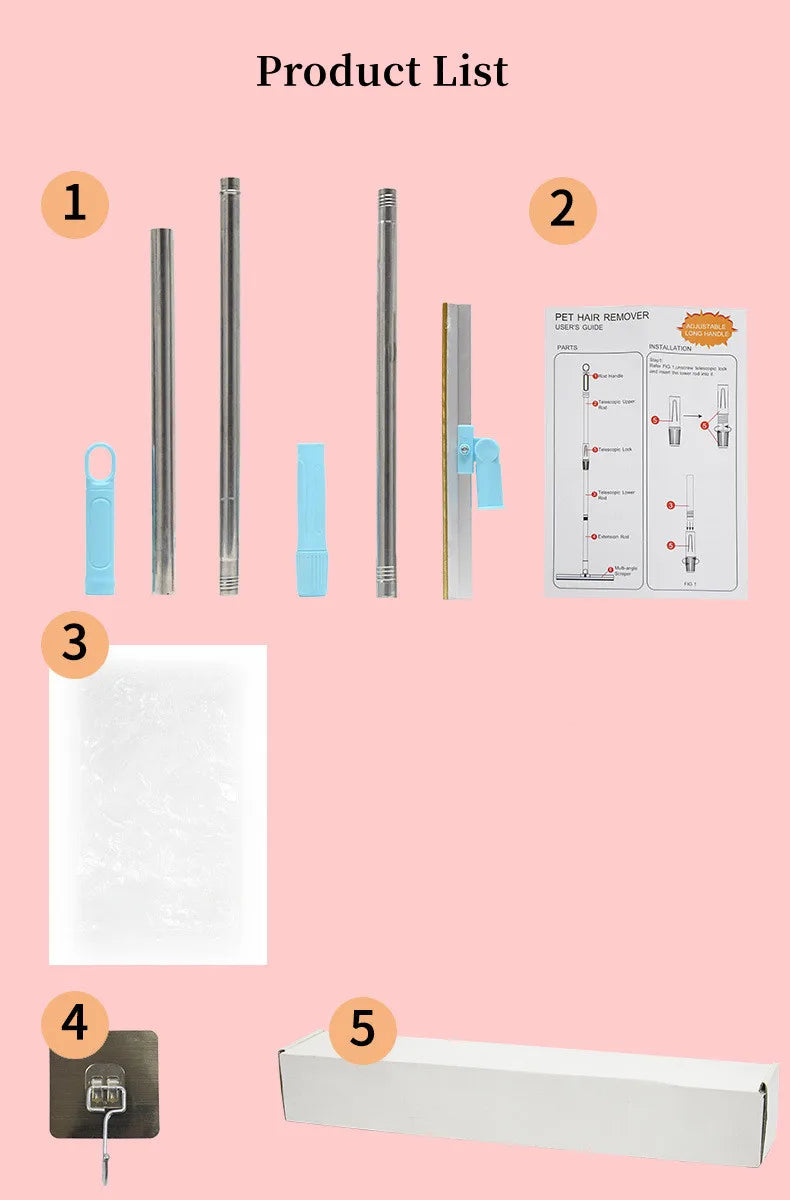 Carpet Rake for Pet Hair Removal Tool, Reusable Pet Hair Remover Broom, Dog&Cat Hair Remover Scraper Rake 3PCS Set