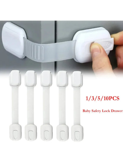 Baby Safety Lock Drawer Child Safety Cabinet Locks Adhesive Cabinet Drawer Door Latches Baby Safe Straps