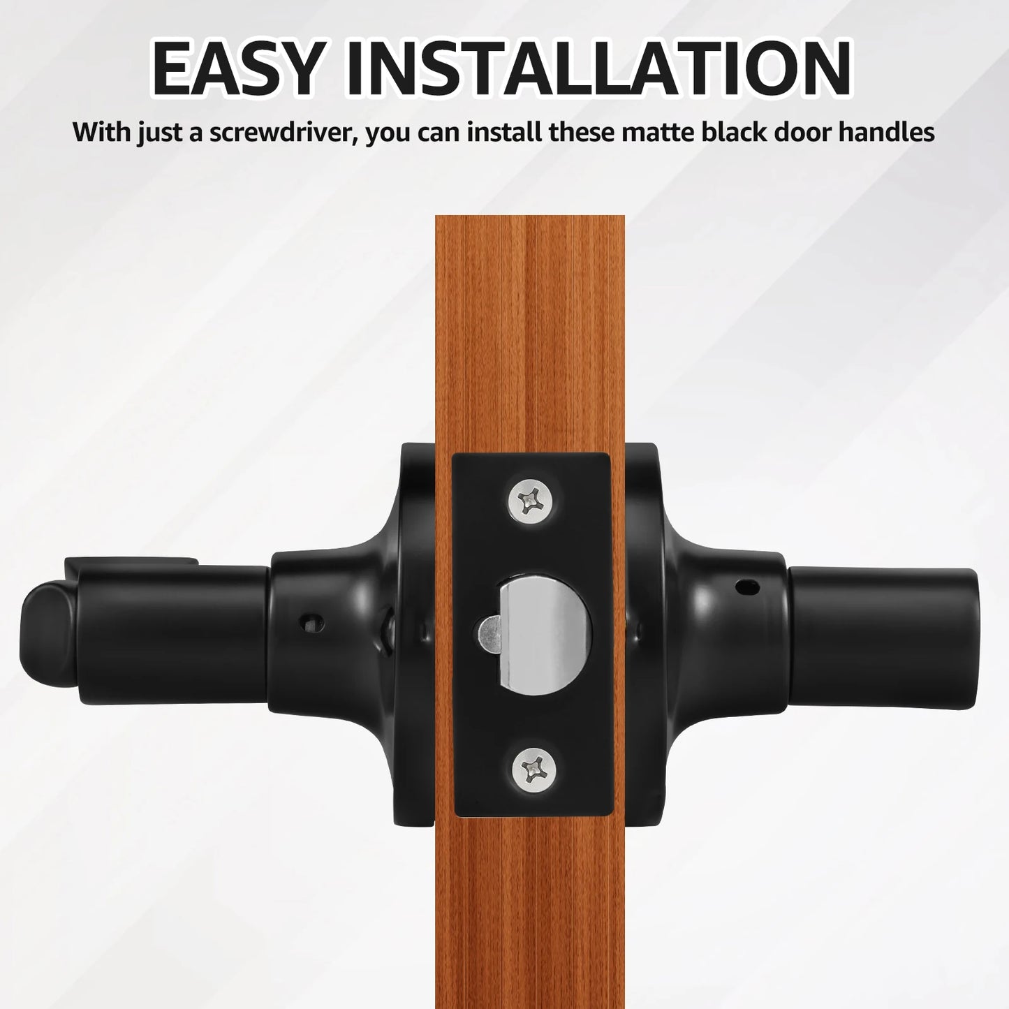 Wave Style Keyed Alike Entry Levers, Reversible Keyed Door Handles with Lock and Same Keys, Exterior Interior Entry Locks