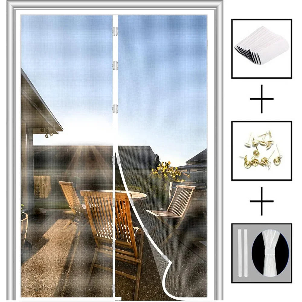 Magnetic Screen Door Fits Door Curtain Anti Mosquito Insect Fly Bug Automatic Closing Household Ventilation Door Curtain
