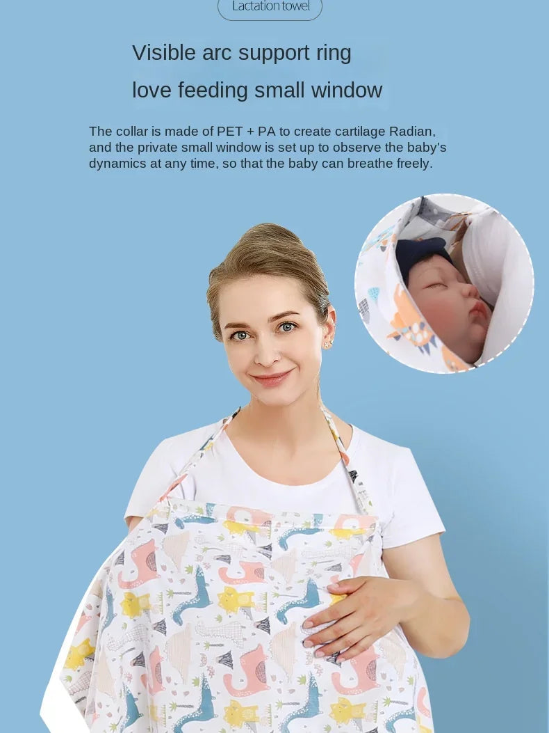 100% Cotton Baby Feeding Nursing Covers Mother Outing Breastfeeding Towel Nursing Cloth with Mosquito Net Baby Stroller