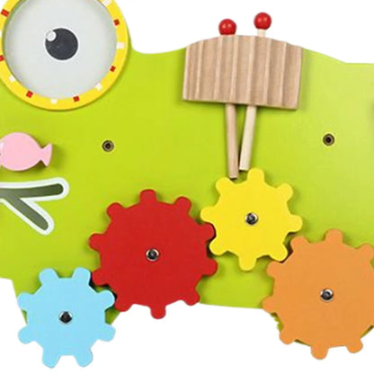 11-in-1 Kids Wall Busy Panels Wooden Sensory Board Montessori Sensory Learning Activity Center for Children Playroom Toys