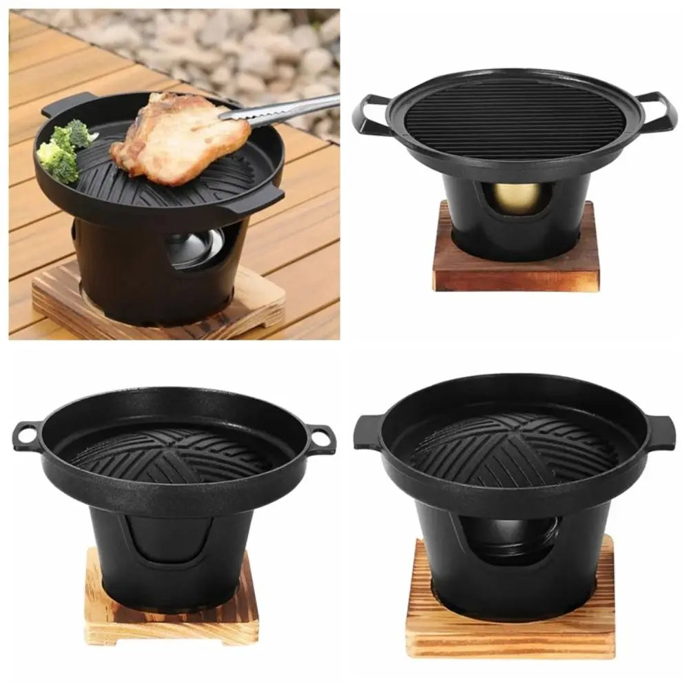 Detachable Japanese Alcohol Stove Korean Portable Non-stick Mini Barbecue Stove Barbecue Grill Camping