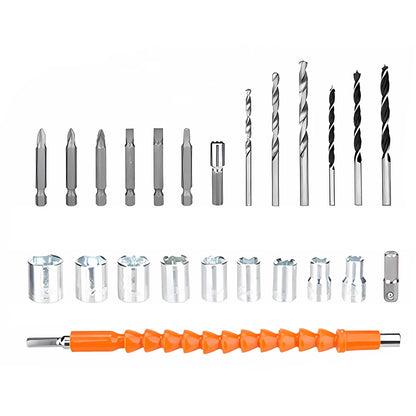Cordless Drill: Multifunctional 21V rechargeable impact drill lithium battery cross-border flashlight gun drill electric screwdriver electric dr