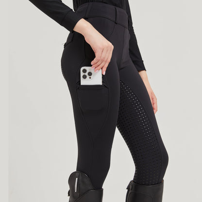 Professional equestrian pants full silicone quick-dry elastic tight equestrian sports pants anti-slip riding pants thick wear-re