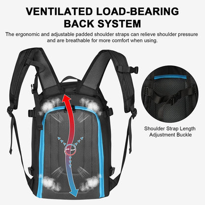 50L Ski Boot Bag with Rubberized Exterior/Waterproof Bottom for Skis, Snowboard, Ski Helmet, Accessories