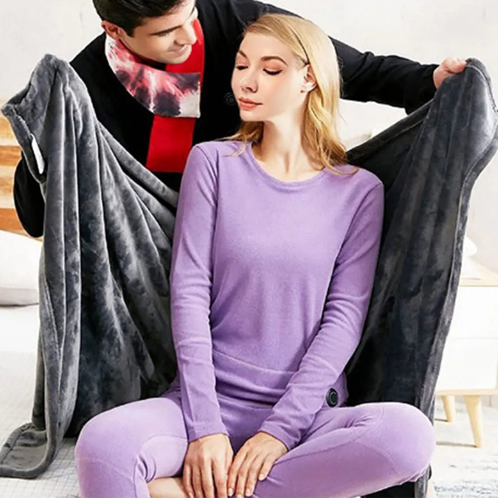 Electric Heated Blanket Throw 150''x80'' USB Electric Heated Blanket 3 Heating Levels Fleece Heated Blanket Portable Body Warmer Blanket for Household and Office