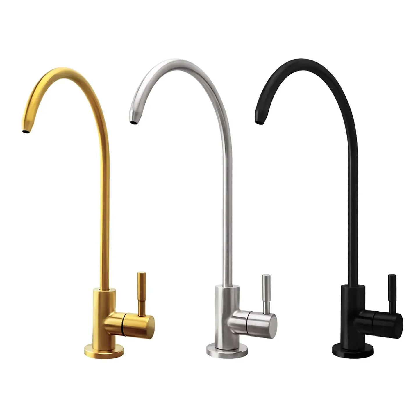 Water Filter Faucet Drinking Water Beverage Faucet 1/4"Kitchen Faucet Water Purifier Tap Drinking Tap Single Cold Water Sink Faucet Stainless Steel Filter Clean Water Faucet