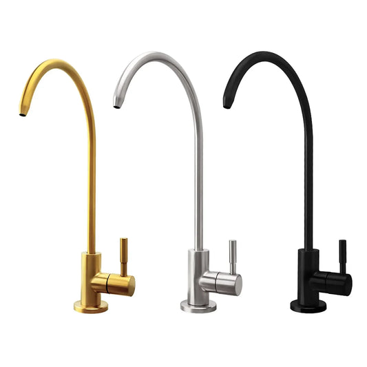 Water Filter Faucet Drinking Water Beverage Faucet 1/4"Kitchen Faucet Water Purifier Tap Drinking Tap Single Cold Water Sink Faucet Stainless Steel Filter Clean Water Faucet
