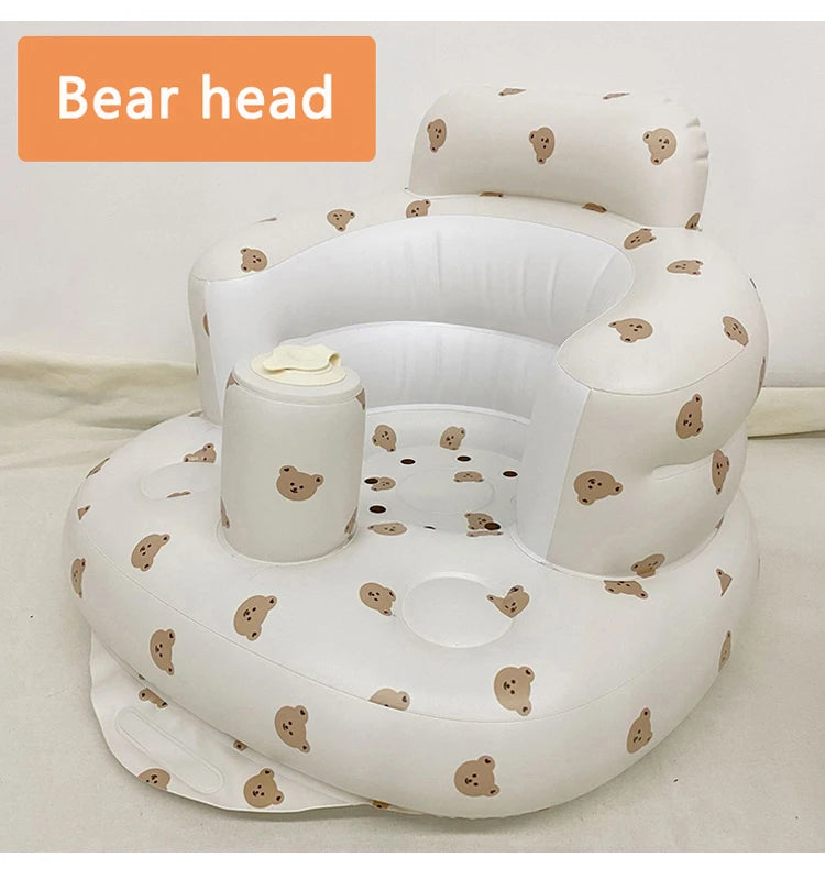 Upgraded Inflatable Baby Seat with Safety Guardrails, Thicker Sit Me Up Floor Seat for Baby Chair Sit Me Up, Blow Up Baby Chair Built in Air Pump for Babies 3-36 mth