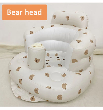 Upgraded Inflatable Baby Seat with Safety Guardrails, Thicker Sit Me Up Floor Seat for Baby Chair Sit Me Up, Blow Up Baby Chair Built in Air Pump for Babies 3-36 mth