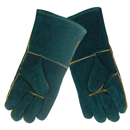 Heat Resistant Cowhide Welding Gloves Leather Reinforced Safety Work Gloves for Men Women Fireplace Stove BBQ Gear Driver Gloves